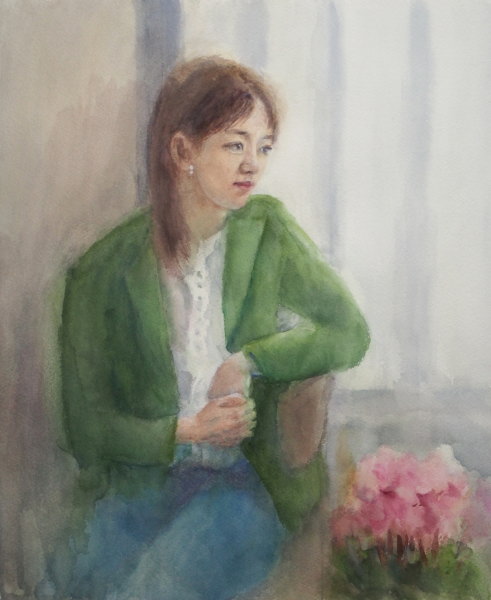 絵画の風】 真作保証 島田利一 「甲斐駒」 油彩F8号 日展会員 日