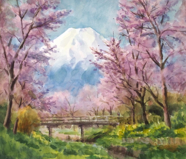 真筆　宮原岳良　セーヌ川　水彩画 真筆 宮原岳良 セーヌ川 水彩画 （sinsyu33.jpg）